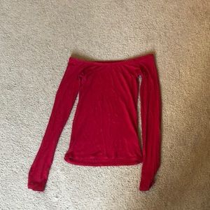 Red Hollister Off the shoulder Long Sleeve
